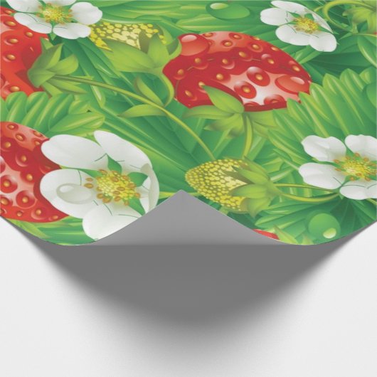 Erdbeermuster Geschenkpapier (Ecke)