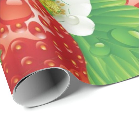 Erdbeermuster Geschenkpapier (Rolleneckpunkt)
