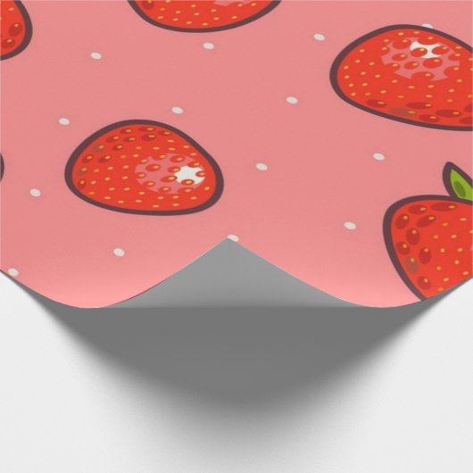 Erdbeermuster Geschenkpapier (Ecke)