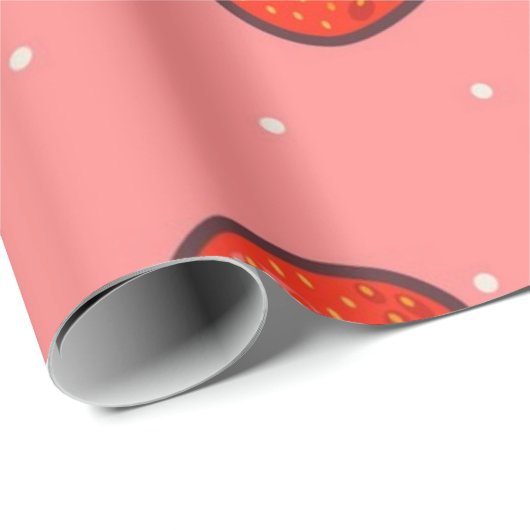 Erdbeermuster Geschenkpapier (Rolleneckpunkt)
