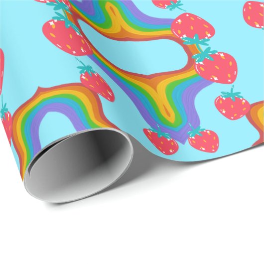 Erdbeermuster Geschenkpapier (Rolleneckpunkt)