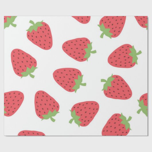 Erdbeermuster Geschenkpapier (Flach)