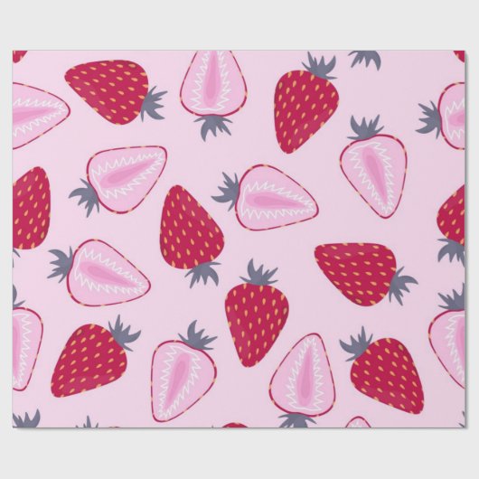 Erdbeermuster Geschenkpapier (Flach)