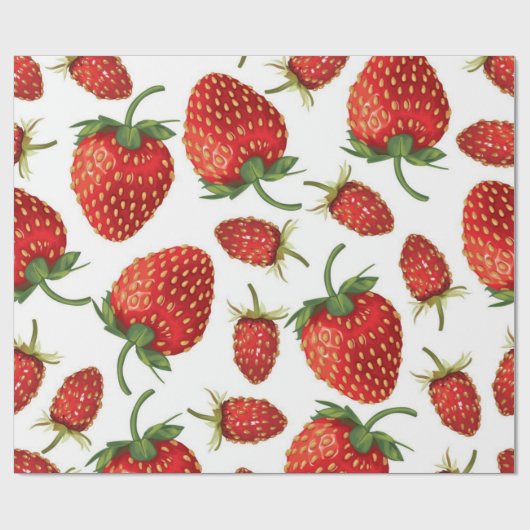 Erdbeermuster Geschenkpapier (Flach)