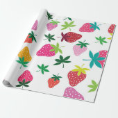 Erdbeermuster Geschenkpapier (Ungerollt)