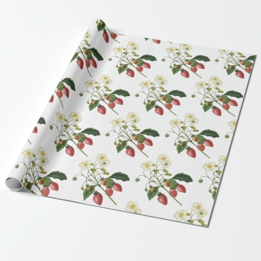 Erdbeermuster Geschenkpapier (Ungerollt)