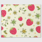 Erdbeermuster Geschenkpapier (Flach)