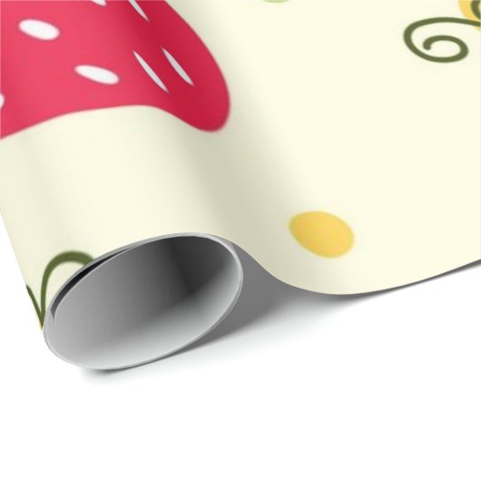 Erdbeermuster Geschenkpapier (Rolleneckpunkt)