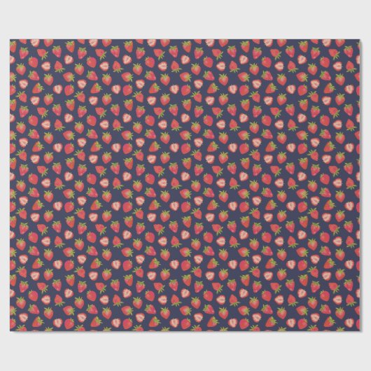 Erdbeermuster Geschenkpapier (Flach)