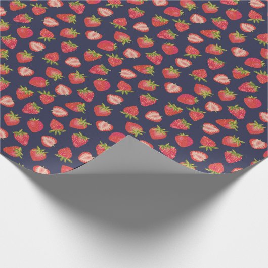 Erdbeermuster Geschenkpapier (Ecke)