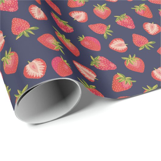 Erdbeermuster Geschenkpapier (Rolleneckpunkt)