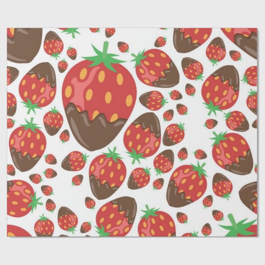 Erdbeermuster Geschenkpapier (Flach)