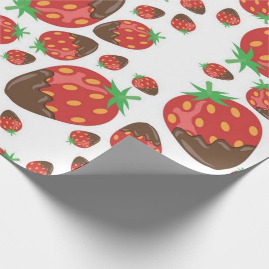 Erdbeermuster Geschenkpapier (Ecke)