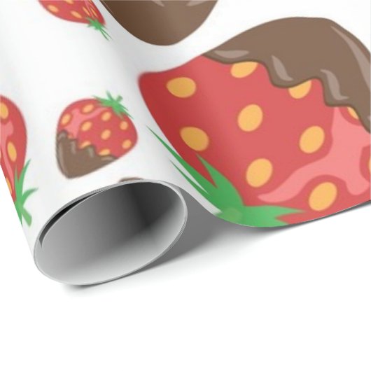 Erdbeermuster Geschenkpapier (Rolleneckpunkt)