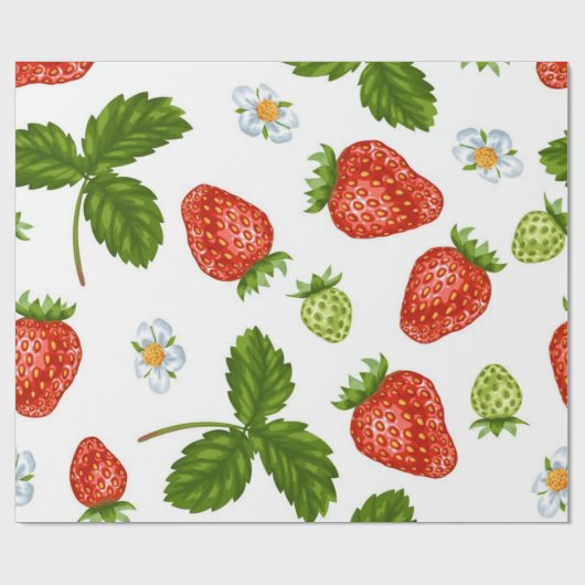 Erdbeermuster Geschenkpapier (Flach)
