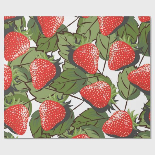 Erdbeermuster Geschenkpapier (Flach)
