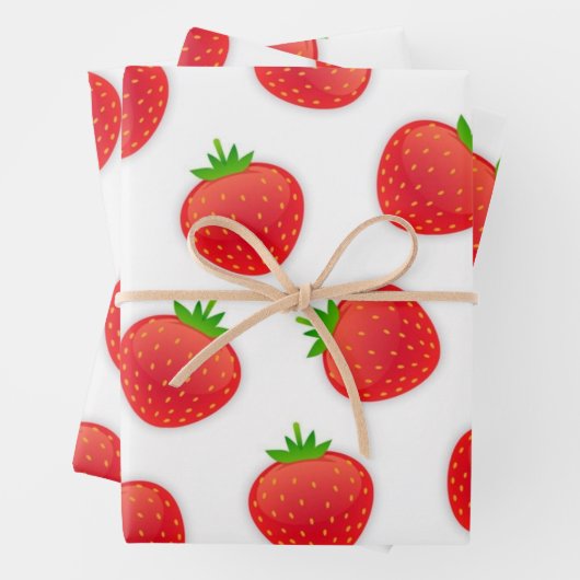 Erdbeermuster Geschenkpapier Set (Beispiel)