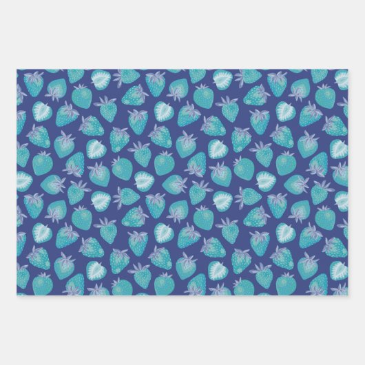 Erdbeermuster Geschenkpapier Set (Vorderseite 3)