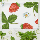 Erdbeermuster Geschirrtuch (Gefaltet)