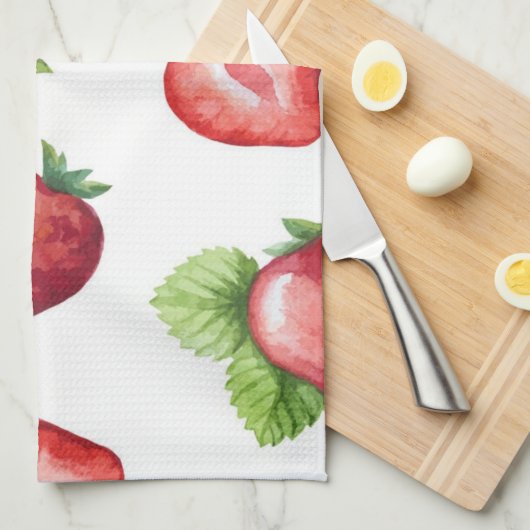 Erdbeermuster Geschirrtuch (Viertel Falte)