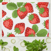 Erdbeermuster Geschirrtuch (Gefaltet)