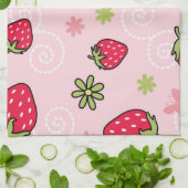 Erdbeermuster Geschirrtuch (Gefaltet)