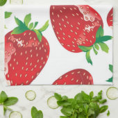 Erdbeermuster Geschirrtuch (Gefaltet)
