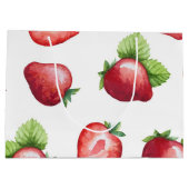 Erdbeermuster Große Geschenktüte (Rückseite)