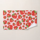 Erdbeermuster-Illustration auf hellrosa Badhandtuch Set (Handtuch)