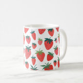 Erdbeermuster Kaffeetasse (VorderseiteRechts)