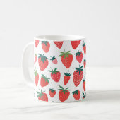 Erdbeermuster Kaffeetasse (Vorderseite Links)