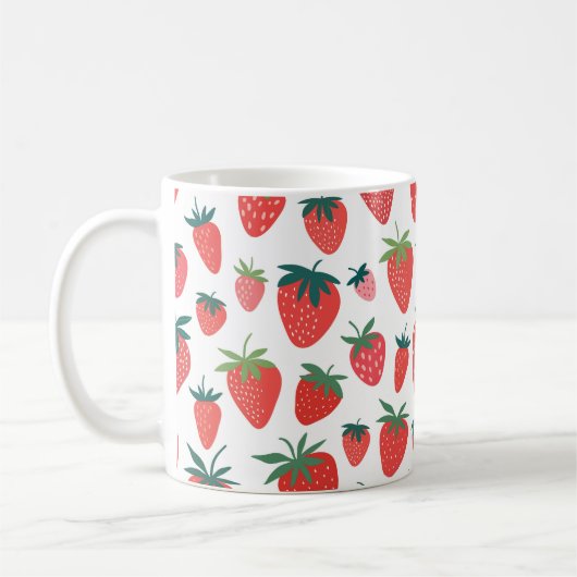 Erdbeermuster Kaffeetasse (Links)