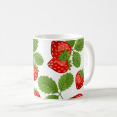 Erdbeermuster Kaffeetasse (VorderseiteRechts)