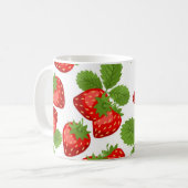 Erdbeermuster Kaffeetasse (Vorderseite Links)