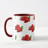 Erdbeermuster-Kaffeetasse | Rote Fruchtschale Tasse (Links)