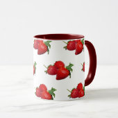 Erdbeermuster-Kaffeetasse | Rote Fruchtschale Tasse (VorderseiteRechts)