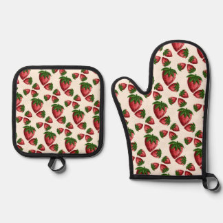 Erdbeermuster Küchen Topflappen Ofenhandschuh & Topflappen-Set