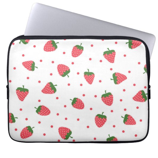 Erdbeermuster Laptopschutzhülle (Vorderseite)