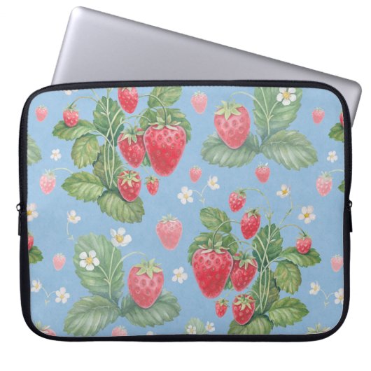 Erdbeermuster Laptopschutzhülle (Vorderseite)