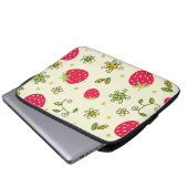 Erdbeermuster Laptopschutzhülle (Vorne Knopf)