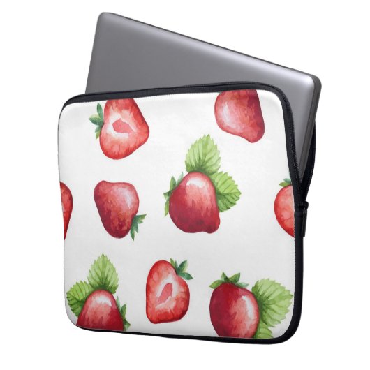 Erdbeermuster Laptopschutzhülle (Vorderseite Links)