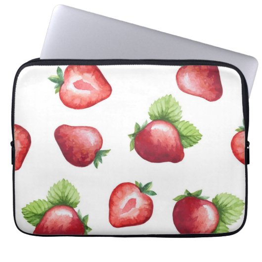 Erdbeermuster Laptopschutzhülle (Vorderseite)