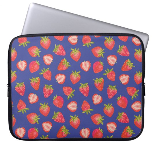 Erdbeermuster Laptopschutzhülle (Vorderseite)