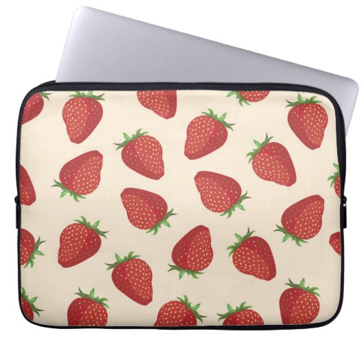 Erdbeermuster Laptopschutzhülle (Vorderseite)