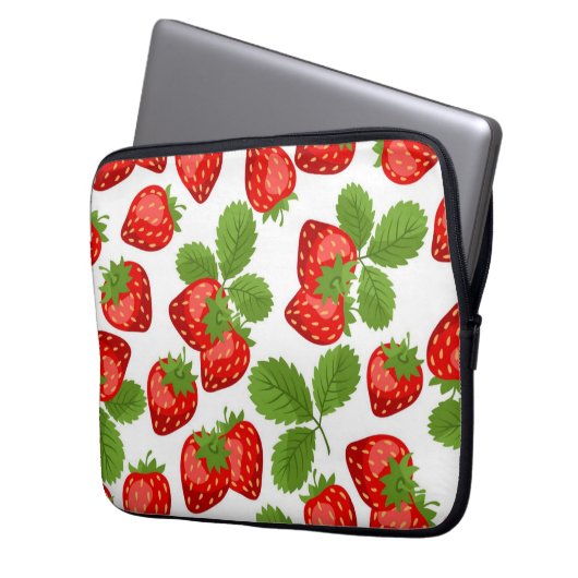 Erdbeermuster Laptopschutzhülle (Vorderseite Links)