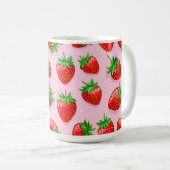 Erdbeermuster leckere Yummy Erdbeeren Kaffeetasse (VorderseiteRechts)