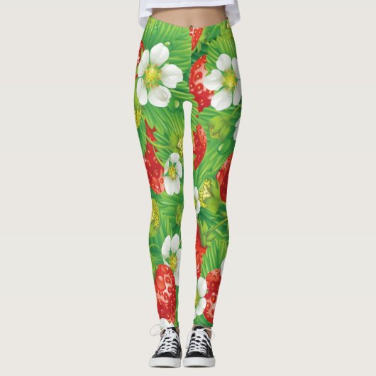Erdbeermuster Leggings (Vorderseite)