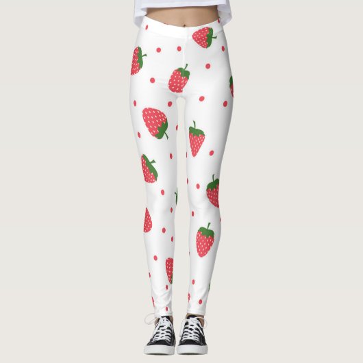 Erdbeermuster Leggings (Vorderseite)