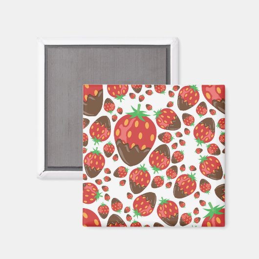Erdbeermuster Magnet (Vorderseite/Rückseite)