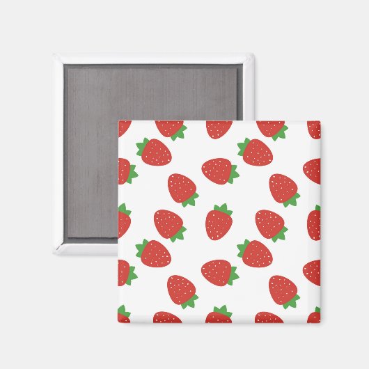 Erdbeermuster Magnet (Vorderseite/Rückseite)